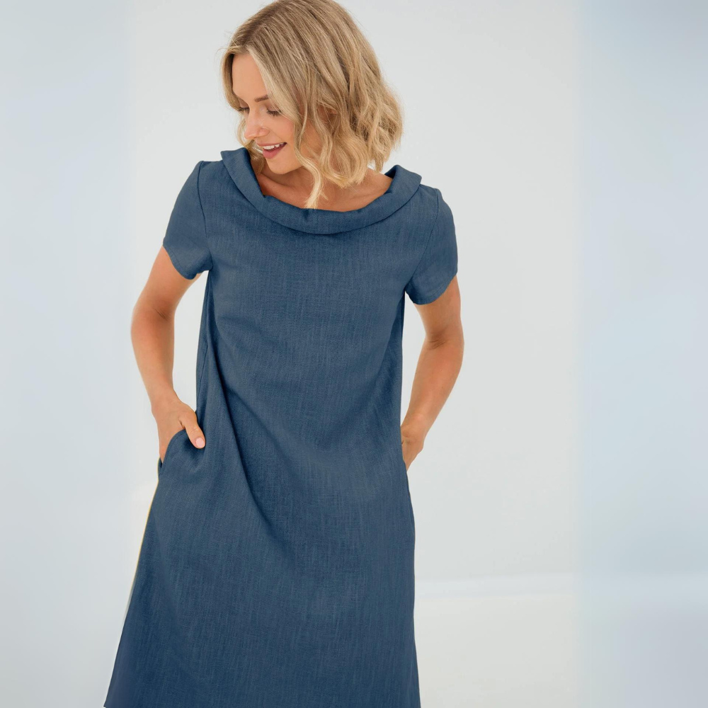 Vestido corto Mujer Manga corta Diseño suelto