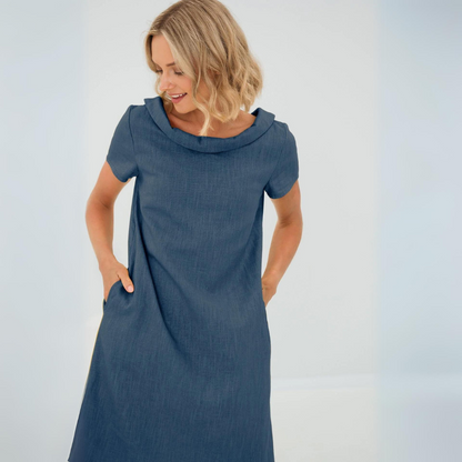 Vestido corto Mujer Manga corta Diseño suelto