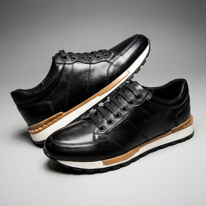 Zapatillas Hombre de Cuero Genuino con Cordones Suela Antideslizante