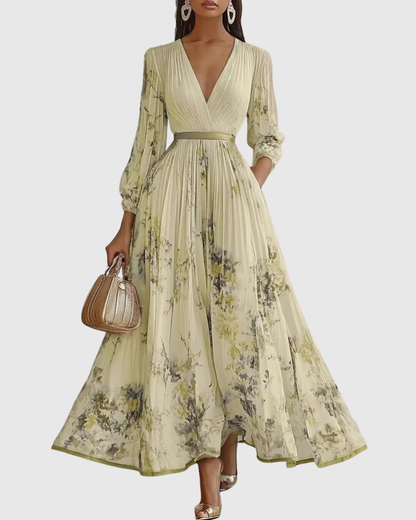 Vestido maxi mujer plisado estilo elegante