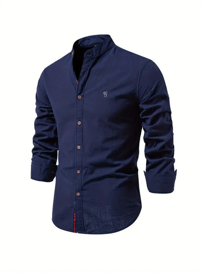 Camisa casual hombre botones manga larga entretiempo