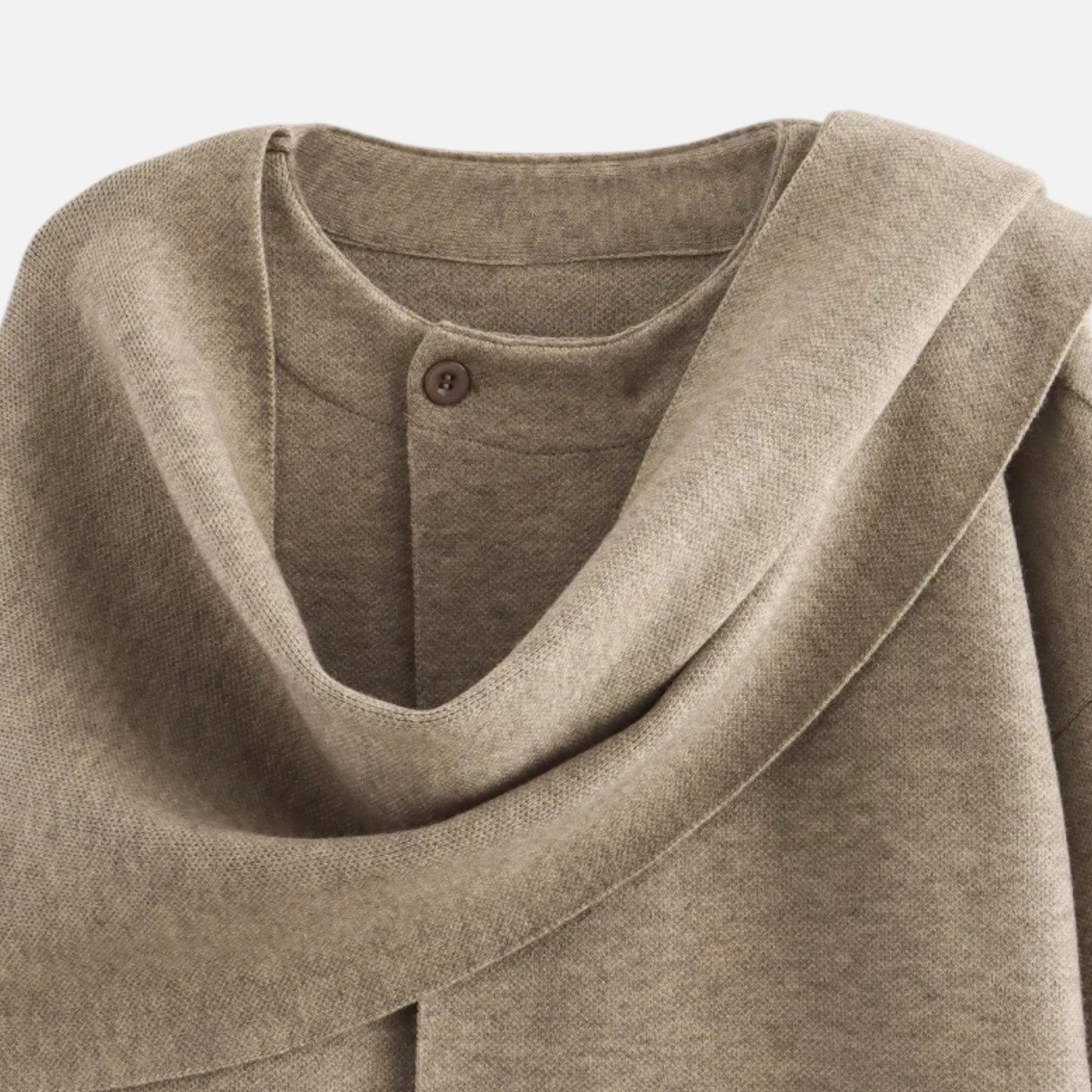 Abrigo Mujer Acolchado Invierno Cuello Asimétrico con Bufanda