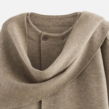 Abrigo Mujer Acolchado Invierno Cuello Asimétrico con Bufanda