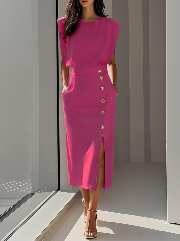 Vestido midi mujer con estilo atemporal y corte elegante