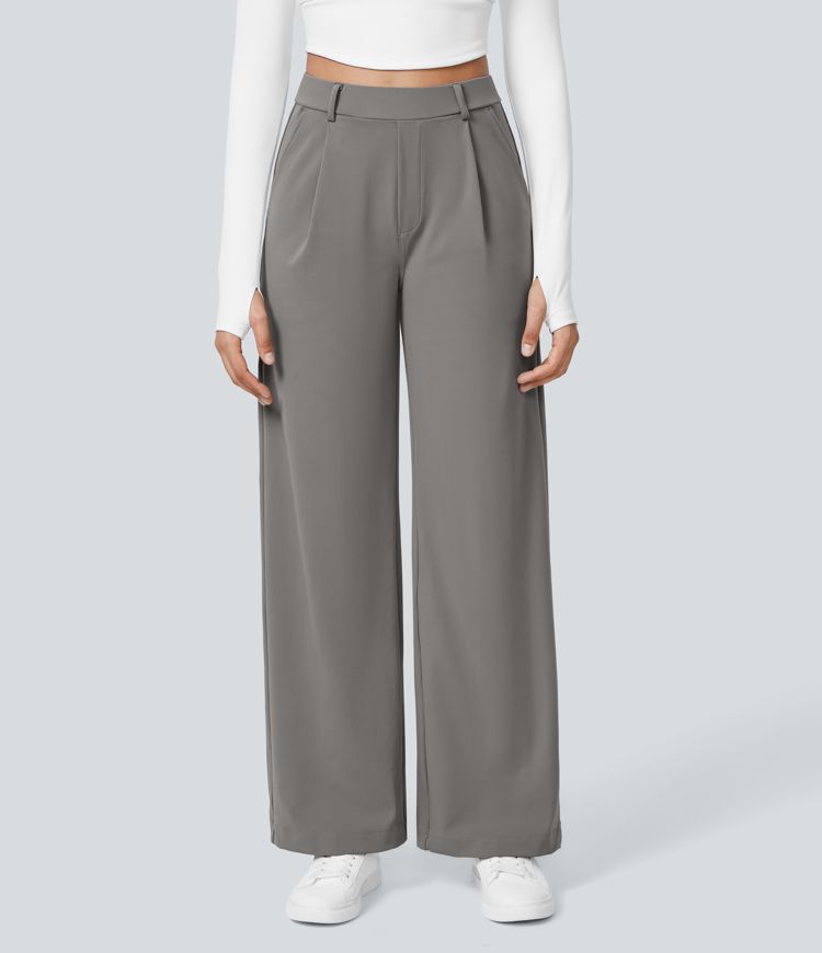 Pantalones Mujer Talle Alto Pierna Ancha Corte Amplio - Mavetta