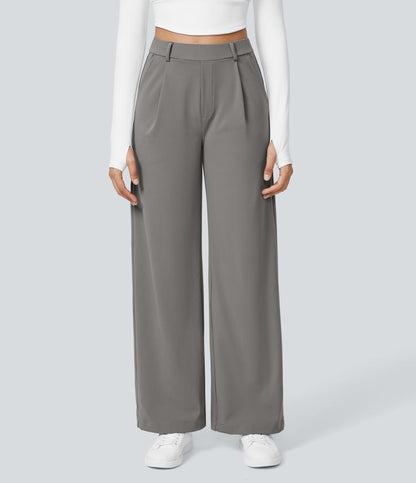 Pantalones Mujer Talle Alto Pierna Ancha Corte Amplio - Mavetta