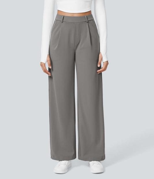 Pantalones Mujer Talle Alto Pierna Ancha Corte Amplio - Mavetta