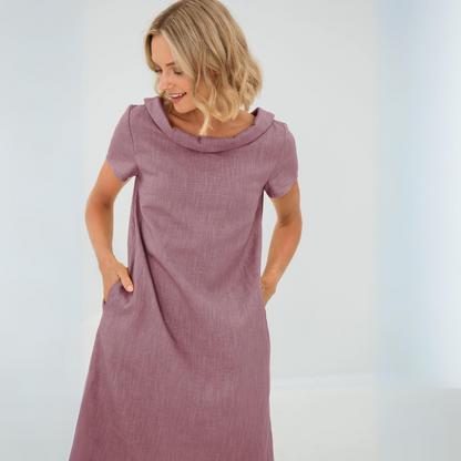 Vestido corto Mujer Manga corta Diseño suelto