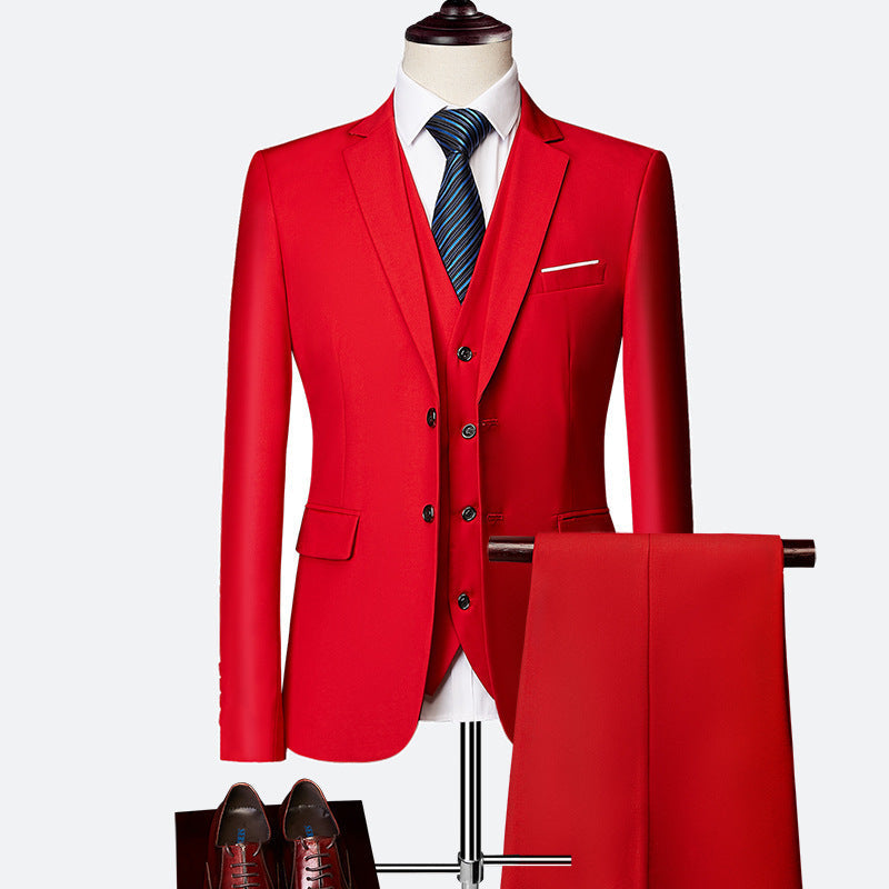 Traje Hombre Tres Piezas Clásico Ajuste Regular
