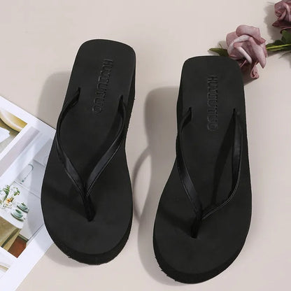 Chanclas Mujer con Cuña y Tira Minimalista