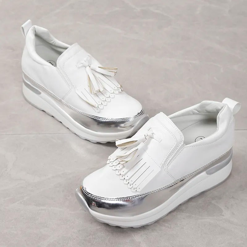 Zapatillas Mujer con Plataforma y Detalles de Flecos
