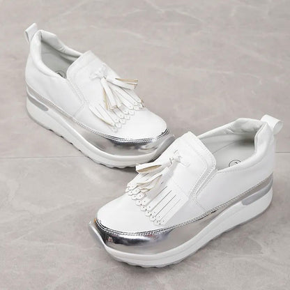 Zapatillas Mujer con Plataforma y Detalles de Flecos