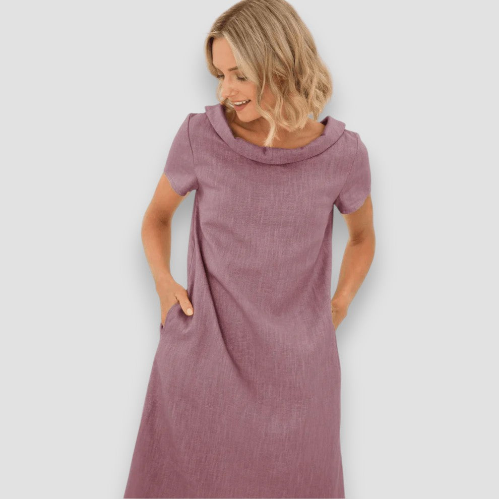 Vestido Verano Mujer A-Línea Cuello Bardot Casual