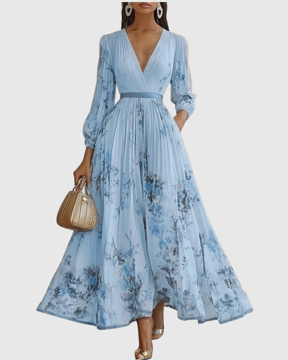 Vestido maxi mujer plisado estilo elegante