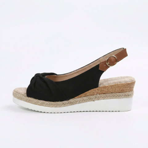 Sandalias Mujer Cuña Plataforma Comoda Cierre Hebilla Casual