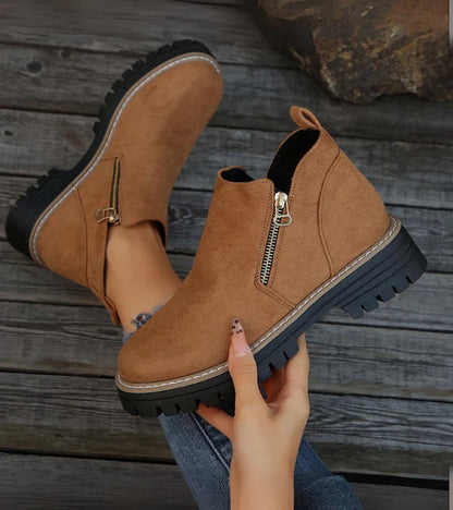 Botines mujer de piel y suela antideslizante