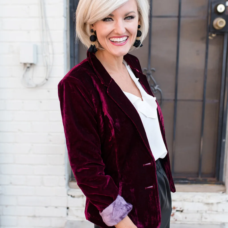 Blazer Mujer de Terciopelo Corte Ajustado Elegante