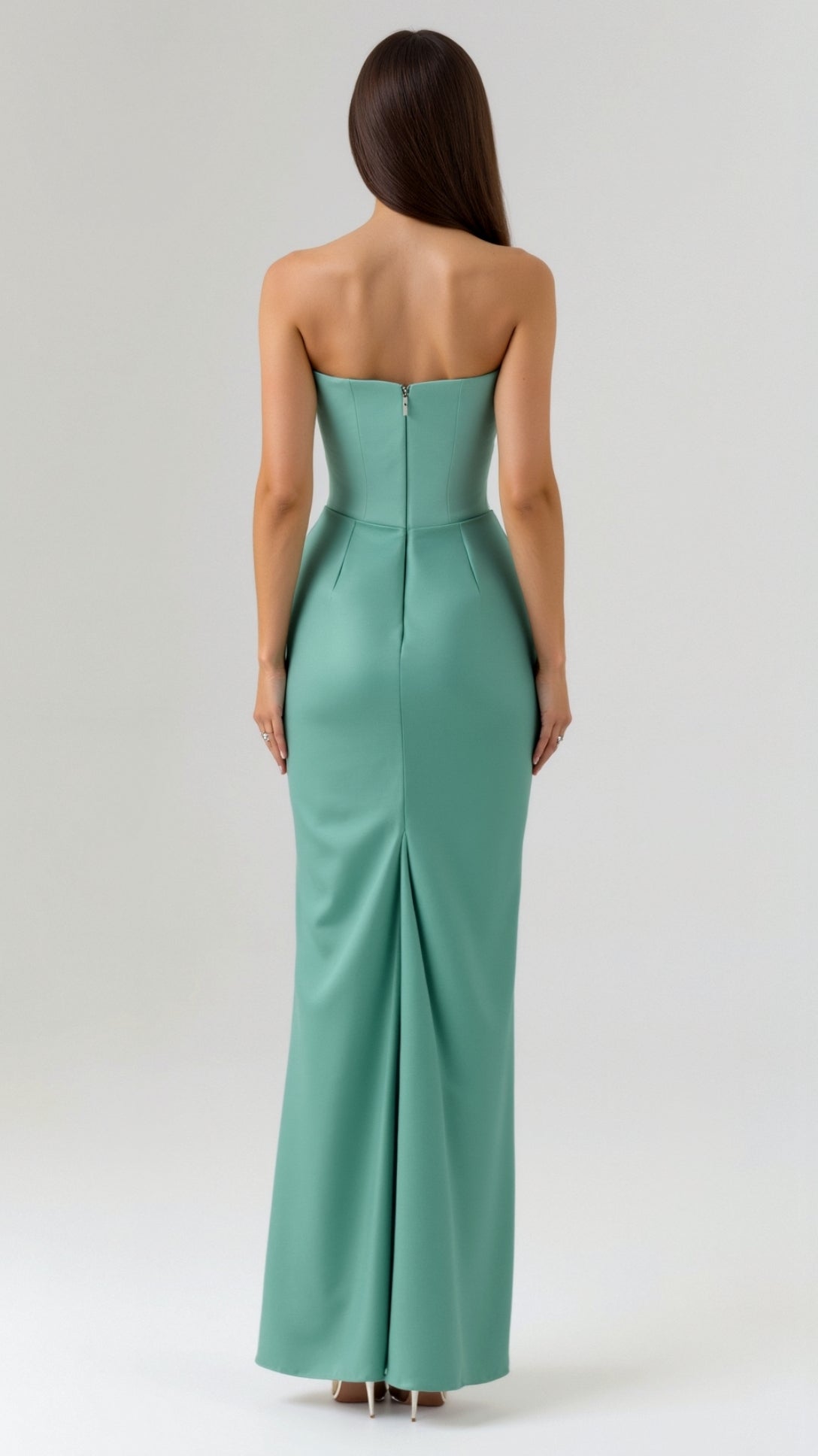 Vestido maxi mujer de boda silueta columna elegante