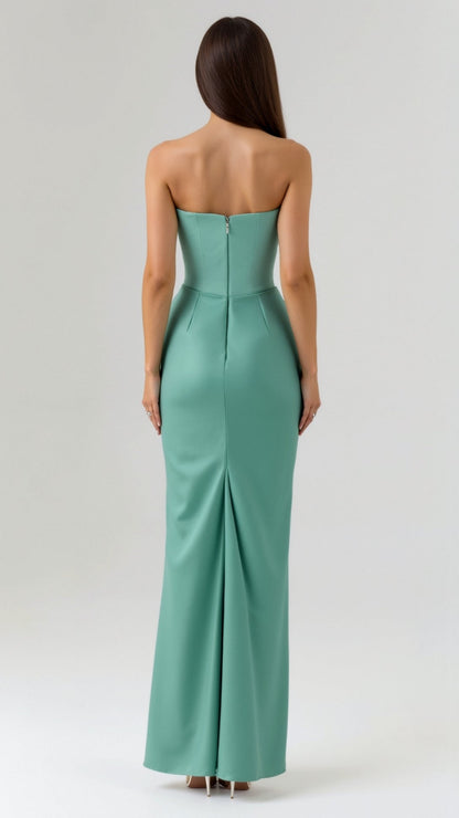 Vestido maxi mujer de boda silueta columna elegante
