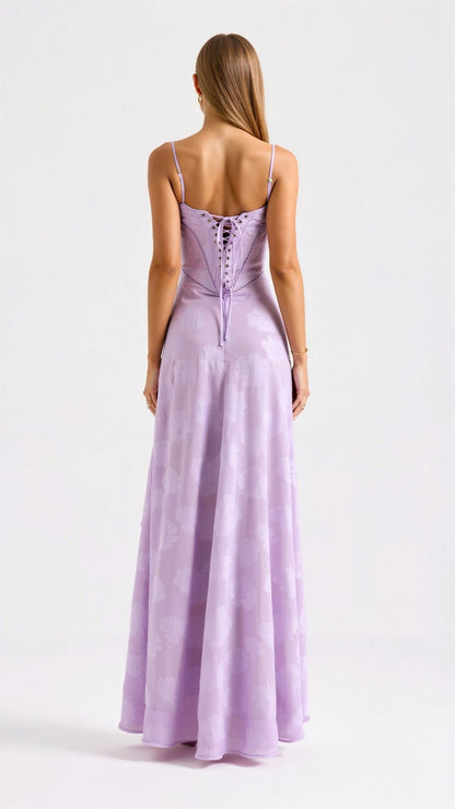 Vestido maxi mujer lencero invitada boda elegante