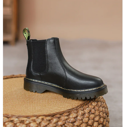 Botas Chelsea Mujer de Cuero con Tirador y Suela Antideslizante