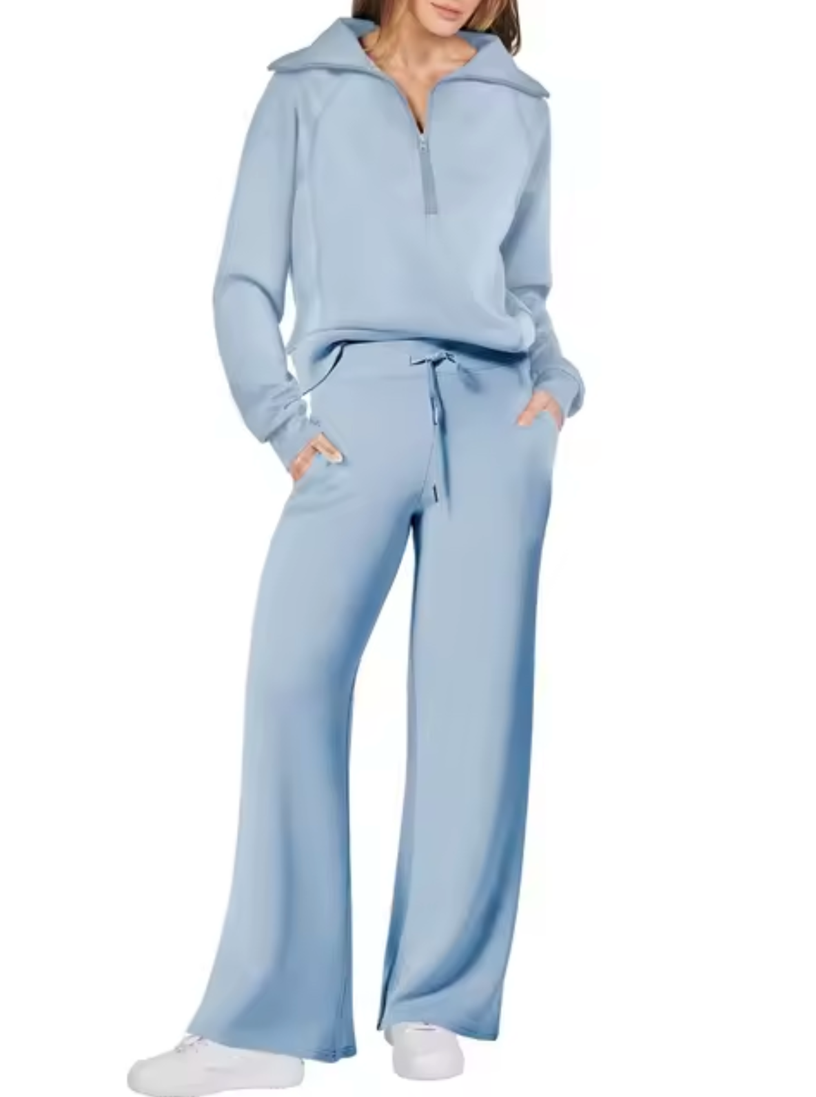 Sudadera Mujer con Cuello Alto y Puños Ajustados
