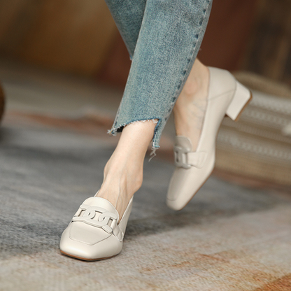Zapatos Mocasin Mujer Tacón Bajo Diseño Elegante