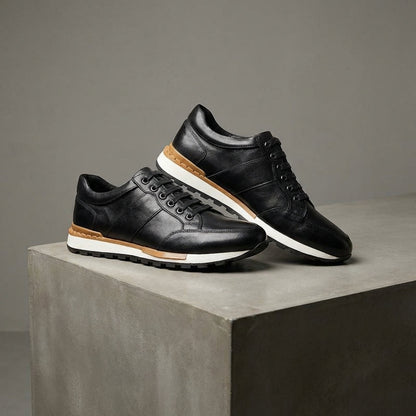 Zapatillas Hombre de Cuero Genuino con Cordones Suela Antideslizante