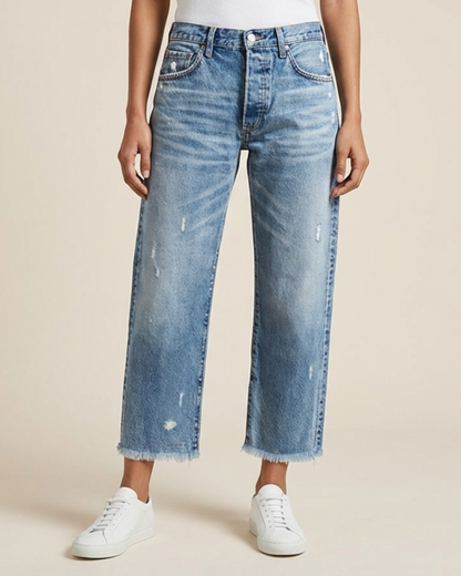 Pantalones Vaqueros Hombre Rectos Tobilleros - Mavetta