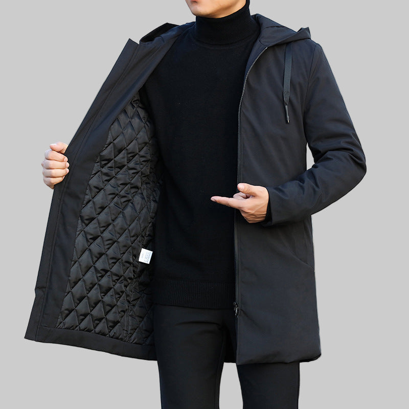 Chaqueta Hombre Invierno Abrigo Largo Estilo Urbano