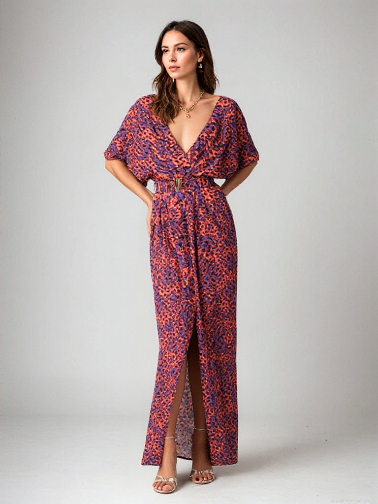 Vestido maxi mujer cruzado verano ligero - Mavetta