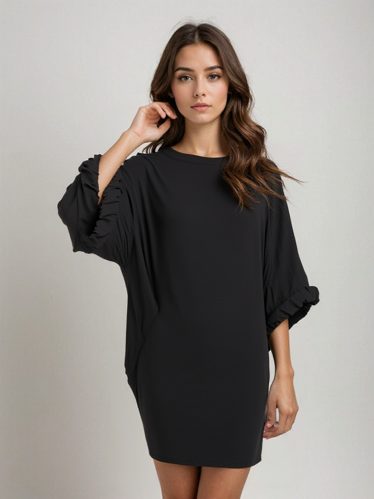 Vestido corto mujer tejido ligero estilo oversize relajado - Mavetta