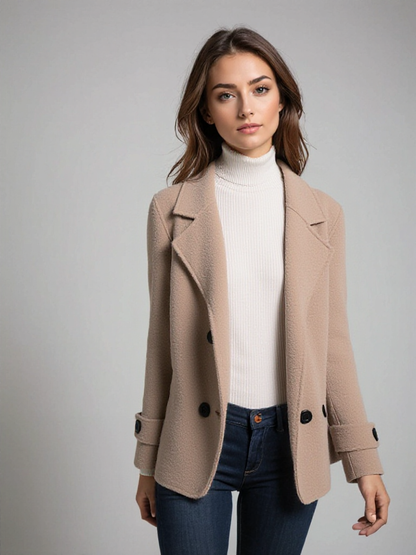 Chaqueta corta mujer de lana corte clásico - Mavetta