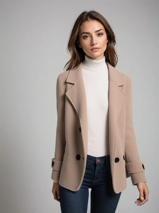Chaqueta corta mujer de lana corte clásico - Mavetta