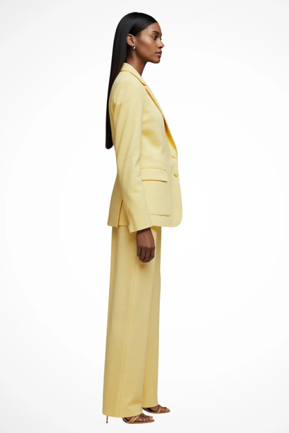 Conjunto Mujer Blazer Estructurado y Pantalones Pierna Ancha
