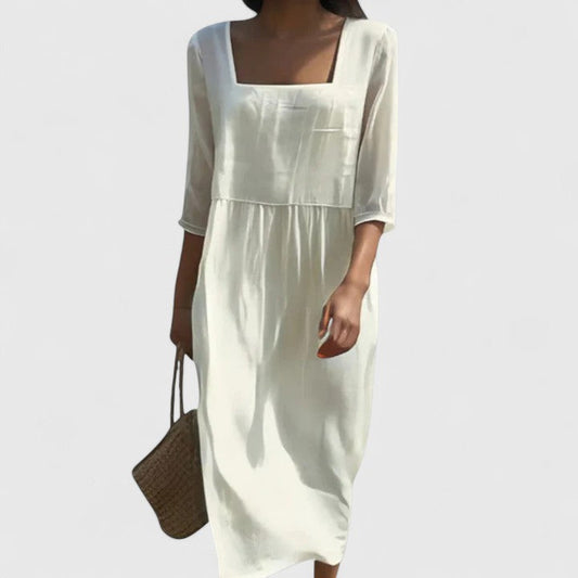 Vestido Midi Mujer Ligero Minimalista Corte Recto - Mavetta