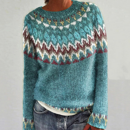 Jersey mujer de punto suave cuello redondo
