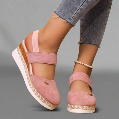 Sandalias Cuña Mujer Banda Ancha Comodas