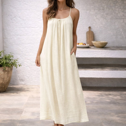 Vestido maxi mujer Tirantes finos Corte suelto