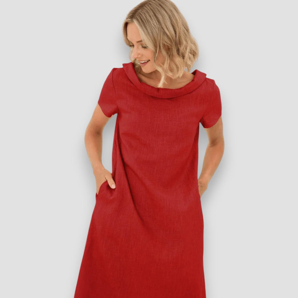 Vestido Verano Mujer A-Línea Cuello Bardot Casual
