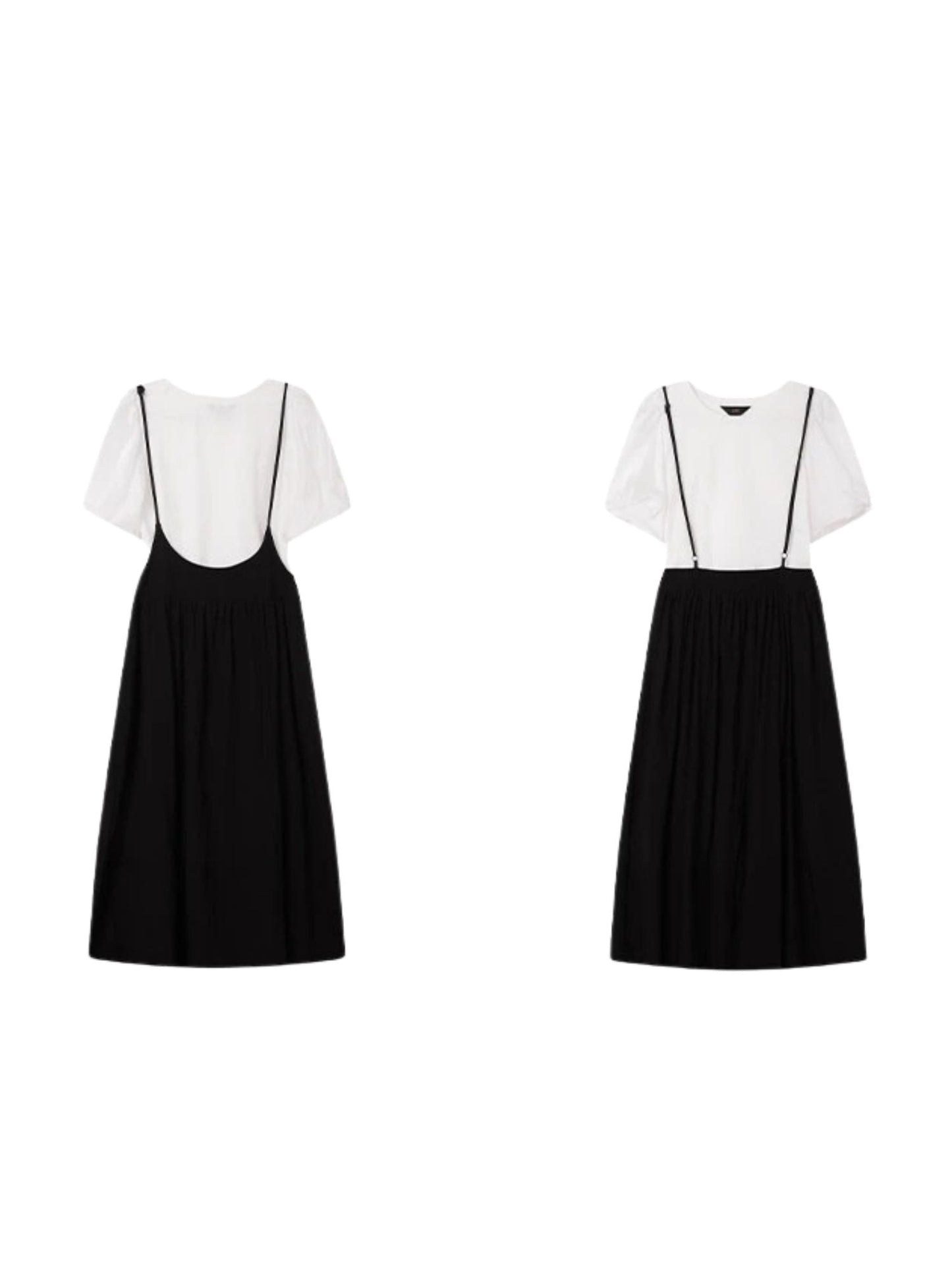 Conjunto Mujer de con Mangas Abullonadas y Falda Midi