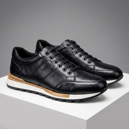 Zapatillas Hombre de Cuero Genuino con Cordones Suela Antideslizante