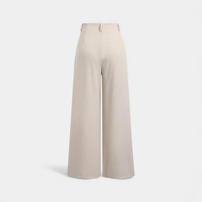 Pantalones Mujer Jacquard Pierna Ancha Cintura Alta Pinzas