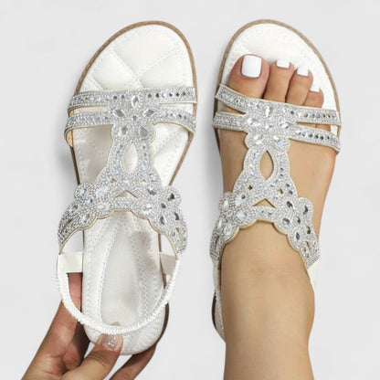 Sandalias Mujer Ortopédicas Pedrería Plantilla Ergonómica Cómodas