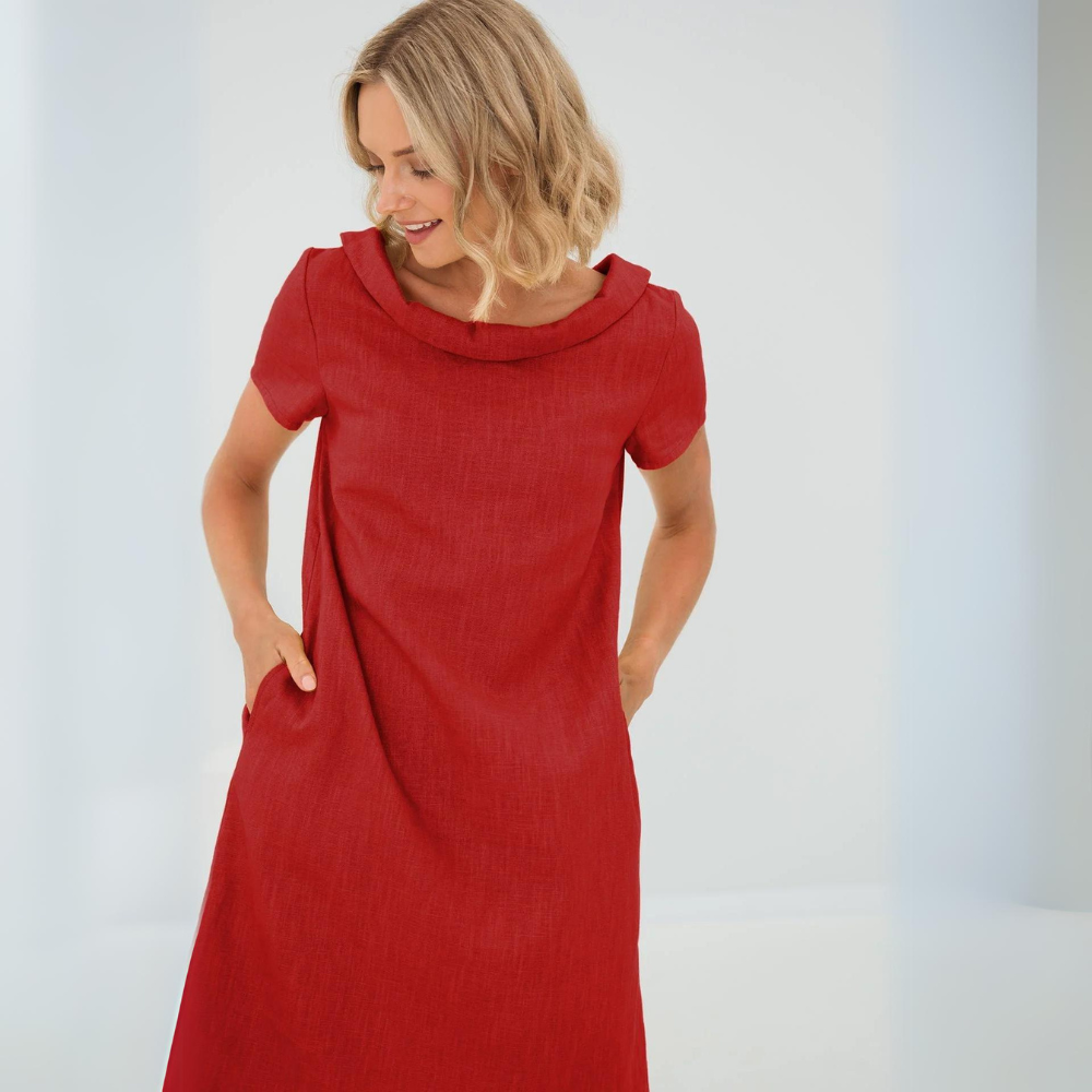 Vestido corto Mujer Manga corta Diseño suelto