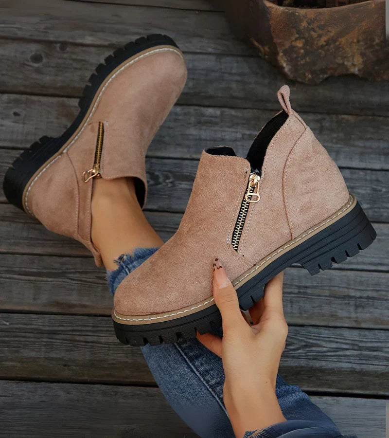 Botines mujer de piel y suela antideslizante