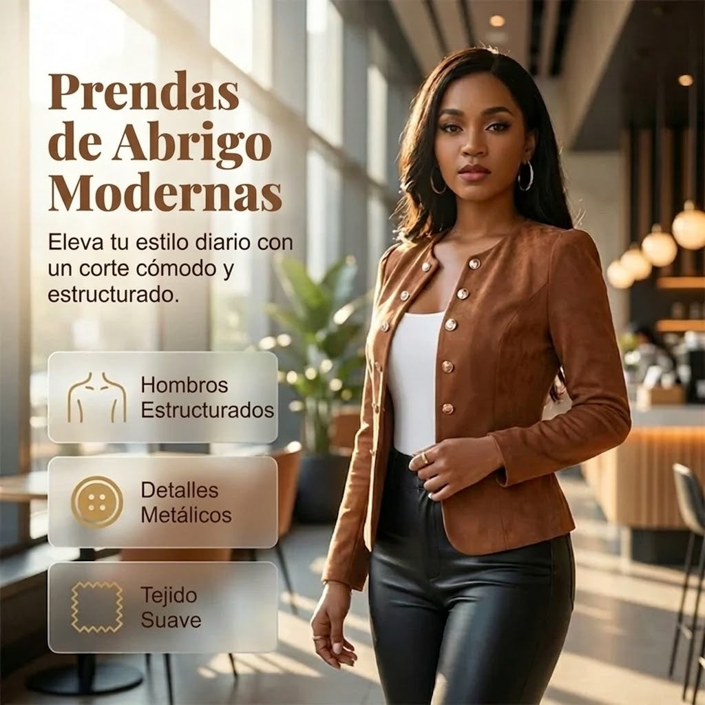 Chaqueta mujer de imitación de ante ajustada - Mavetta