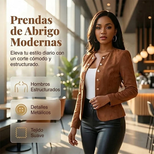 Chaqueta mujer de imitación de ante ajustada - Mavetta