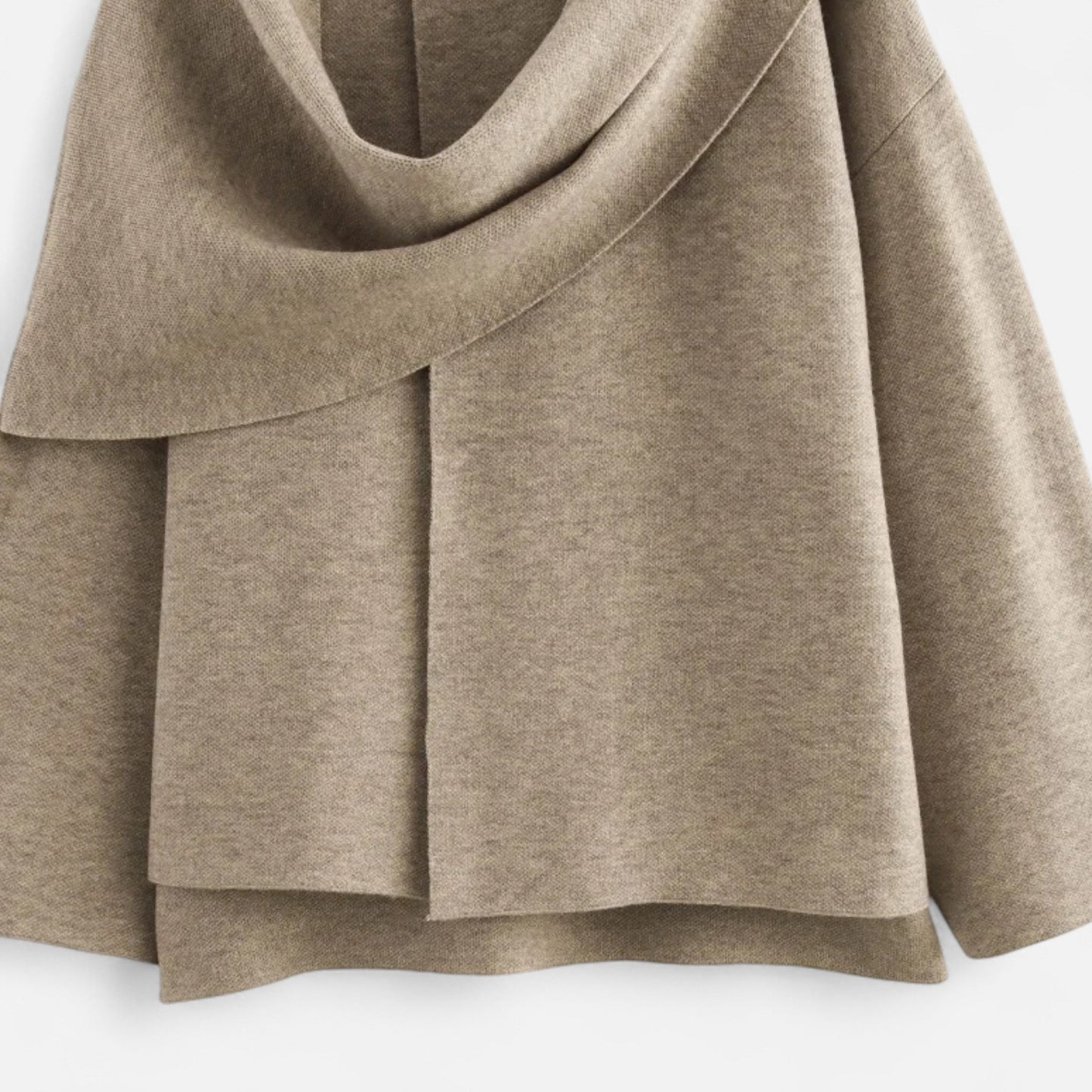 Abrigo Mujer Acolchado Invierno Cuello Asimétrico con Bufanda