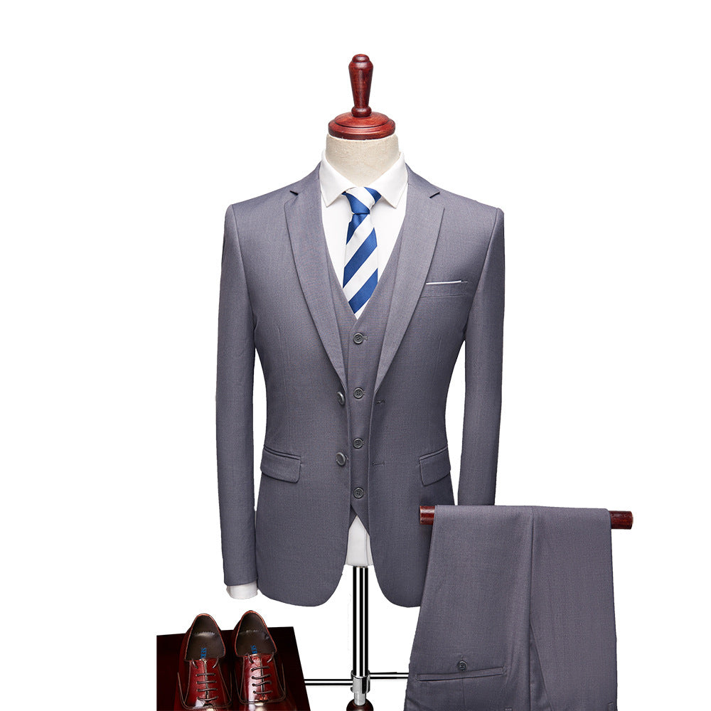 Traje Hombre Tres Piezas Clásico Ajuste Regular